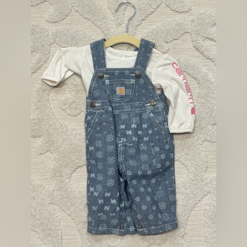 Carhartt Patterned Blue Kids Overalls Set